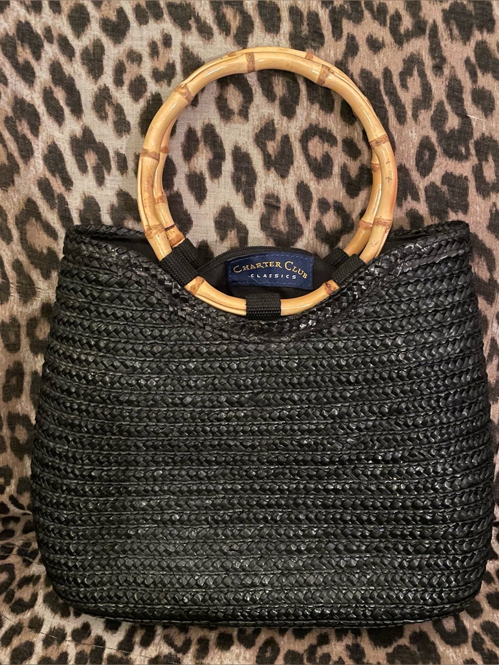 Charter Club Classic Woven Straw Handbag